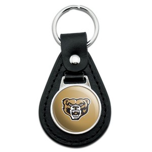 Oakland University Primary Logo Black Leather Keychain - 1 of 4