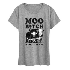 Women's - Instant Message - Moo Bitch Short Sleeve Graphic T-Shirt - 1 of 4