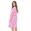 Just Love Womens Nightgown - Short Sleeve Henley Oversized Sleepwear Gown - 2 of 3