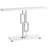 NicBex Narrow Console Table with Geometric Design,Stylish Entryway Table with Chrome Metal Base,Modern Couch Table for Living Room,White - 2 of 4