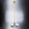 Urban Ambiance Luxury Mid-Century Modern Pendant ,  7''H x 10''W,  Brushed Brass and Stained Glass Finish, ULB2250 - 3 of 4