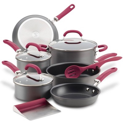 Rachel Ray Cook And Create 11pc Aluminum Non-stick Cookware Set Gray :  Target