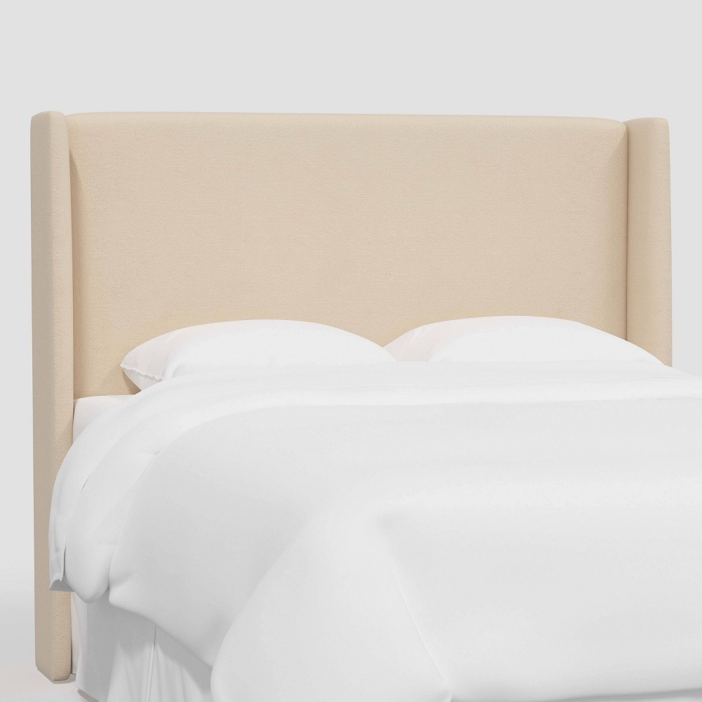 Photos - Bed Frame Antwerp Twin Size Upholstered Wingback Headboard in Classic Velvet Pearl - Threshold™