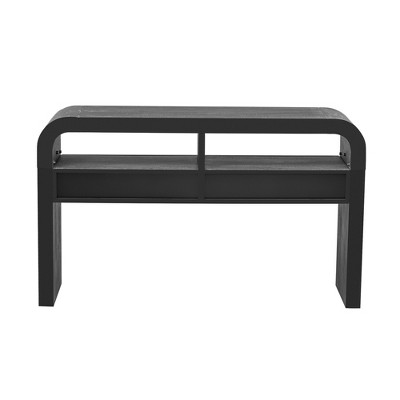 Infurnic Decorative Storage Cabinets Retro Curved Sofa Table Stylish Narrow Console Table for Living Room Hallway Entrance, Black, 52"*14"*31.5"