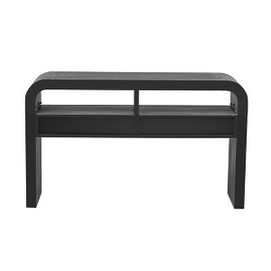 Infurnic Decorative Storage Cabinets Retro Curved Sofa Table Stylish Narrow Console Table for Living Room Hallway Entrance, Black, 52"*14"*31.5" - 1 of 4