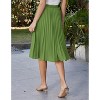 A-Line Swing Skirt for Women, High Elastic Waist Pleated Chiffon Midi Grass Green - 4 of 4