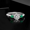 Ross-Simons 1.00 Carat Lab-Grown Diamond Ring With .20 ct. t.w. Emeralds in 14kt White Gold - 4 of 4