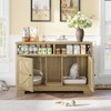VisioGear Cat Litter Box Enclosure, Double Hidden Litter Box Furniture Cat Washroom, Indoor Cat House End Table, Brown, 47"*13.7"*29" - 4 of 4