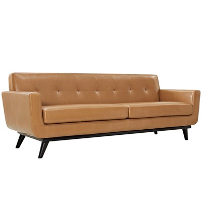 Engage Bonded Leather Sofa Tan - Modway