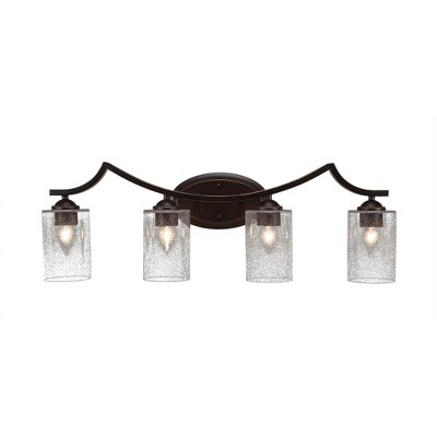 Toltec Lighting Zilo 4 - Light Vanity in  Dark Granite with 4" Clear Bubble Shade