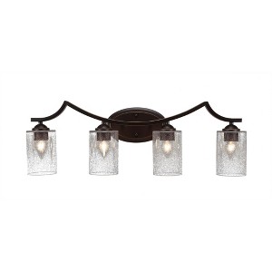 Toltec Lighting Zilo 4 - Light Vanity in  Dark Granite with 4" Clear Bubble Shade - 1 of 1
