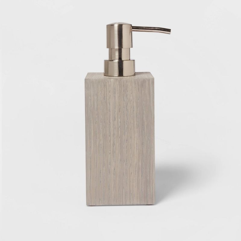 Wood Soap/Lotion Dispenser Gray - Threshold&#8482;, 1 of 5