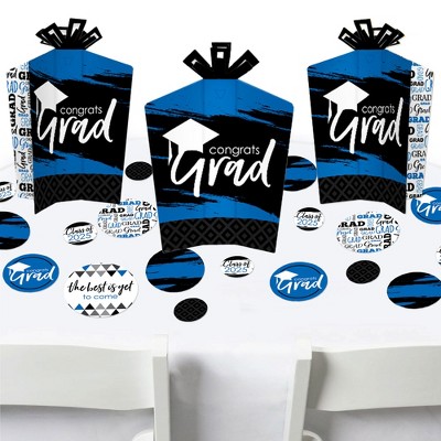 Big Dot of Happiness Blue Grad Best is Yet to Come - 2025 Royal Blue Graduation Party Decor and Confetti - Terrific Table Centerpiece Kit - Set of 30