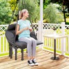 Outsunny Hanging Hammock Chair, Cotton Rope Macrame Swing Chair with Large Cushion, Chain, Steel Frame for Indoor Outdoor Patio Balcony - 2 of 4