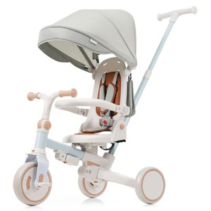 FONTOI 7 in 1 Baby Tricycle Toddler Strollers Baby Shower Gift Party Parent Removable Adjustable Push Rod Toddler Push Bike, Blue, 28.2"*13.6"*8.1" - 1 of 4