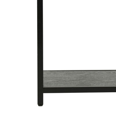 Reese Black Geometric Wood and Metal Console Table