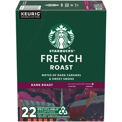 Starbucks Dark Roast K-Cup Coffee Pods French Roast for Keurig Brewers