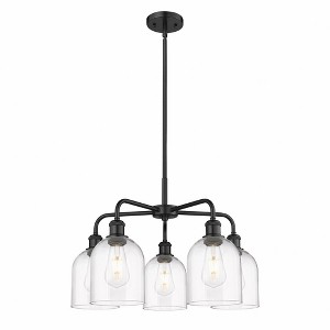 Bella - 5 Light Stem Hung Chandelier In Industrial Style-15 Inches Tall and 23.5 Inches Wide - 1 of 1