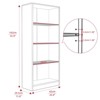 GlasFlength Decorative Bookshelf, Spacious Space and Adjustable Shelf, Open Bookshelves for Bedroom, Living Room, Home Office，Brown，24.4"*11.6"*55.9" - 2 of 4