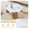 Dexmalle modern-style hexagonal coffee table,with white marble surface - 4 of 4