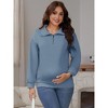 INSPIRE CHIC Women's Nursing Maternity Zipper Shirt Pregnancy Long Sleeves Polo Tops Breastfeeding Sweatshirt - 3 of 4