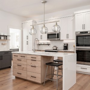 DORESshop 3-Light Brushed Nickel Modern Island Pendant Light Fixtures, Linear Chandelier Hanging Light with Clear Glass Shade - 1 of 4