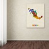 Trademark Fine Art -Michael Tompsett 'Mexico Watercolor Map' Canvas Art - 3 of 3