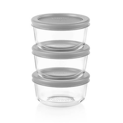 Pyrex Simply Store 1-Cup Single Glass Food Storage Container with Lid,  Non-Pourous Glass Round Meal Prep Container with Lid, BPA-Free Lid,  Dishwasher