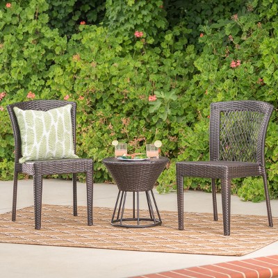 Remy 3pc Wicker Chat Set - Multibrown - Christopher Knight Home