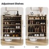 5-Tier Rattan Shoe Cabinet with 2 Doors, Adjustable Shelves, Wooden Shoe Rack for Entryway, - 4 of 4