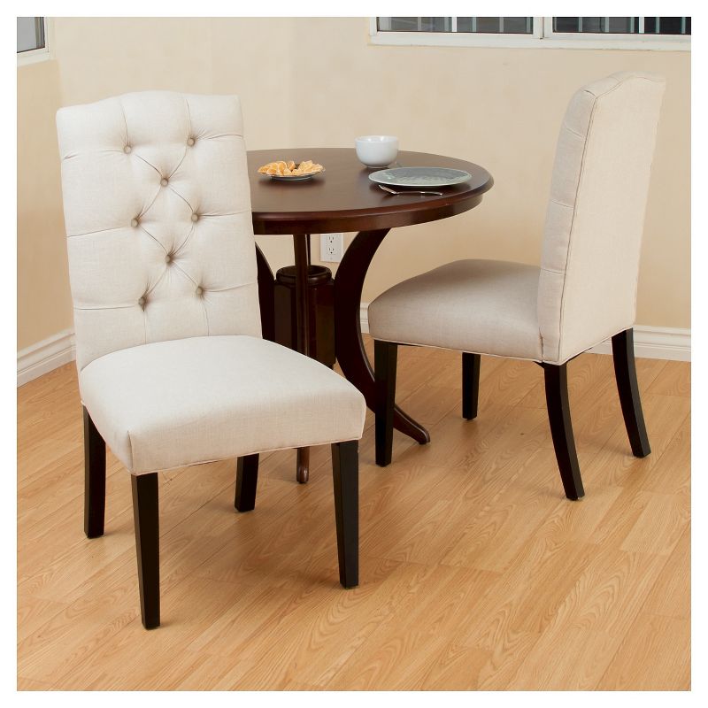 Set of 2 Berlin Tufted Fabric Dining Chair Natural - Christopher Knight Home, 5 of 9