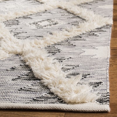 Charcoal and Ivory Hand-Knotted Wool 8' x 10' Area Rug
