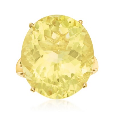 Ross-Simons 20.00 Carat Lemon Quartz Ring in 14kt Yellow Gold