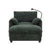 Merax Multifunctional Chenille Single Sofa with Storage Ottoman and Cushioned Armrest Pillows - 3 of 4