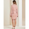 INSPIRE CHIC Women's Business Peplum Blazer and Pencil Skirt Suit Set 2 Pcs - 3 of 4