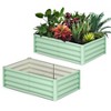 2 Pack Galvanized Raised Garden Bed, Large Metal Planter Box with Open Base, Outdoor Flower Bed, Vegetables Growing Planter for Backyard - 2 of 4