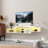 NicBex 65.35in Wall Mounted Floating TV Stand with 20 Color LEDs and Charging Station Modern Entertainment Center for Living Room, Bedroom - 2 of 4