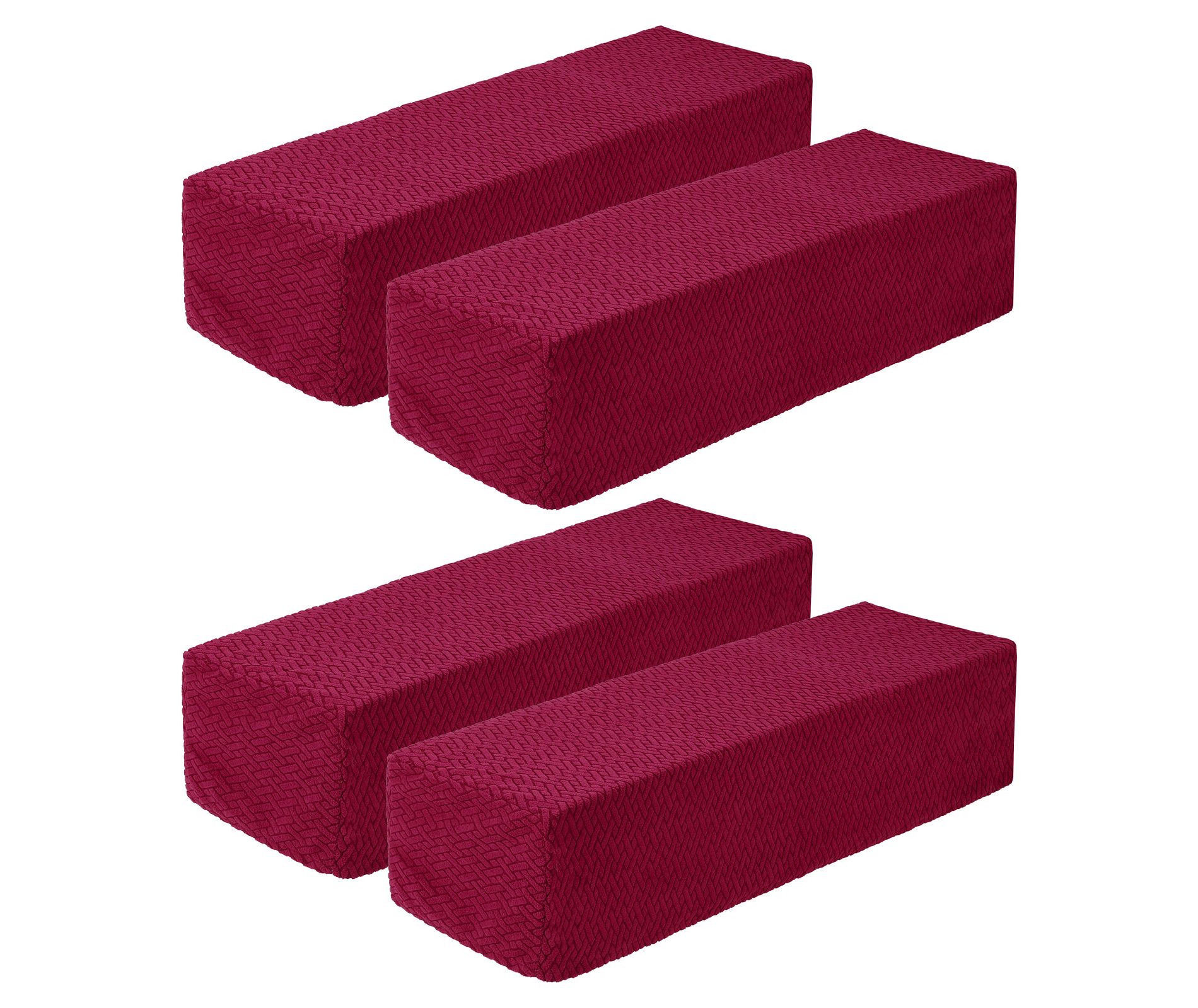 Unique Bargains Non-Slip Soft Stretch Diagonal Plaid Armchair Slipcovers Red 4 Pcs