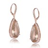 Guili Sterling Silver Rose Gold Plated Clear Cubic Zirconia Drop Earrings in Tear Drop Shape, A Stylish and Elegant Addition to Your Collection - 3 of 3