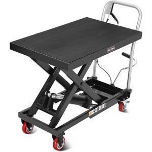 Hydraulic Lift Table, 1100 Lbs Hydraulic Table Cart, Single Scissor Lift Cart 35.4" Lifting Height with 4 Wheels & Non-Slip Pad for Material Handling - 1 of 4