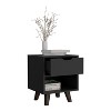 NicBex 1 Drawer Nightstand with Handle Free Design,Bedside Table with Open Storage Shelf and Wooden Legs,Modern Side Table for Bedroom - 4 of 4