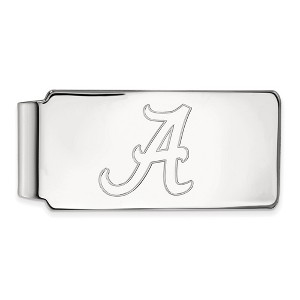 Black Bow Jewelry 10k White Gold Alabama Crimson Tide NCAA Money Clip - 1 of 3