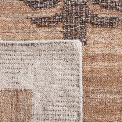 Kenya Charcoal Brown Hand-Knotted Wool 4'x6' Area Rug