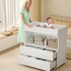 Baby Changing Table Dresser, Nursery Dresser with Changing Table Top, Modern Diaper Changing Station with 2 Drawers & Open Shelf for Children's Room - 2 of 4