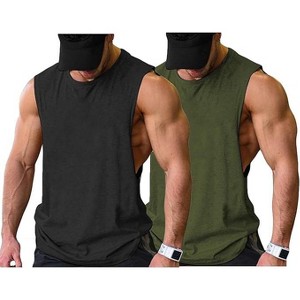 COOFANDY Men Workout Tank Top Gym Bodybuilding Sleeveless Muscle T Shirts Cut Off Shirts S-XXXL - 1 of 4