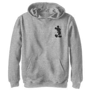Boy's Disney Mickey Mouse Pocket Silhouette Pull Over Hoodie - 1 of 4