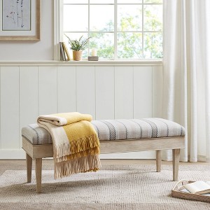 Martha Stewart Harstrom Storage Bench Beige: Upholstered, Bedroom Furniture with Cushion - 1 of 4