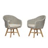 Christopher Knight Home Ione Outdoor Aluminum, Rattan and Acacia Dining Arm Chair with Cushion (Set of 2) - 2 of 4