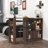 31.5" Modern Bar Cabinet with Rotating Top & Sliding Glass Doors, Counter Height Dining Cabinet for Living Room Kitchen-3irtyhousy - 3 of 4