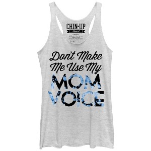 Women's CHIN UP Mom Voice Racerback Tank Top - 1 of 3